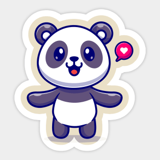 Cute Panda Cartoon Sticker